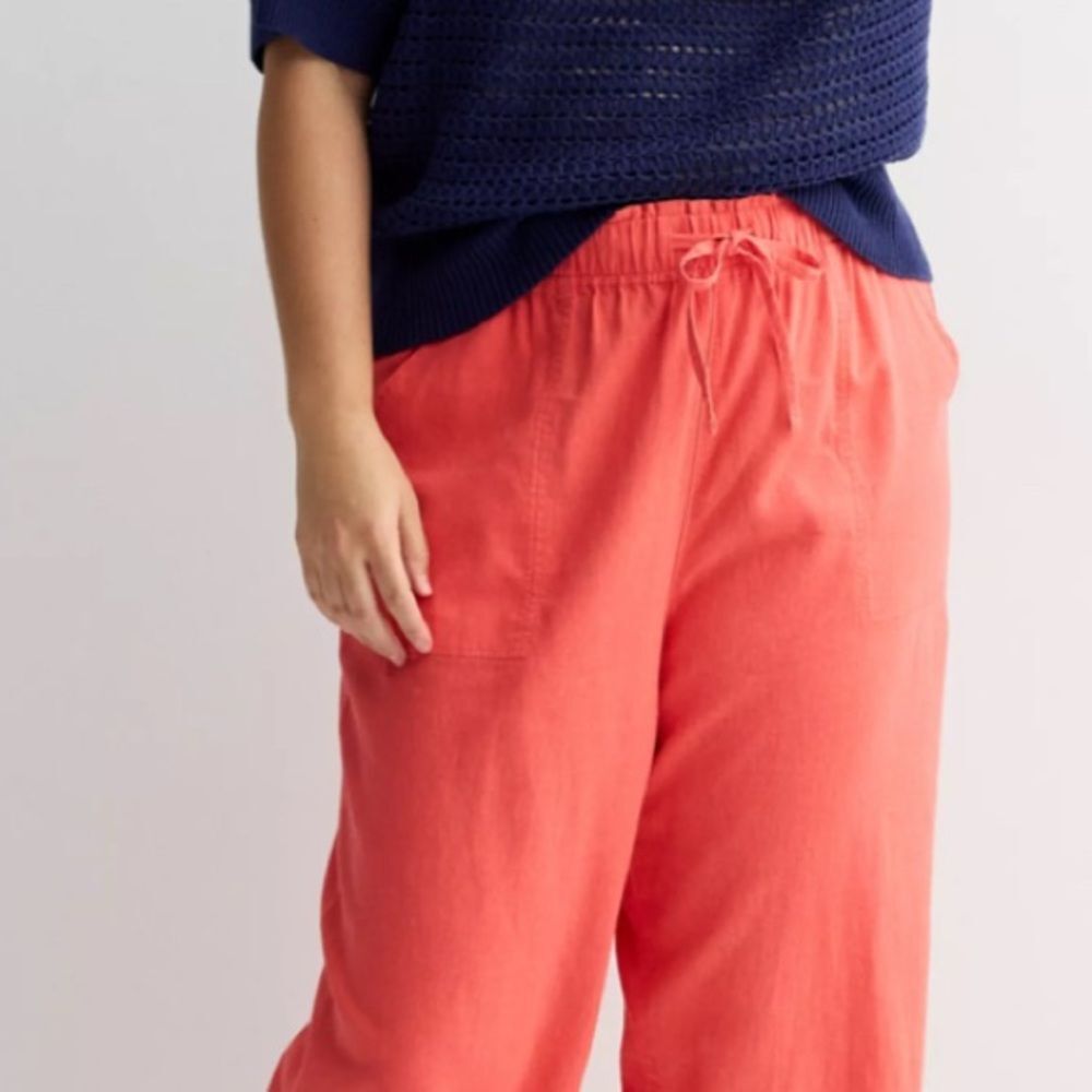 NWOT!! Petite Sonoma Goods For Life® Linen Wide Leg Ankle Pants, Olive, XL - Picture 7 of 7